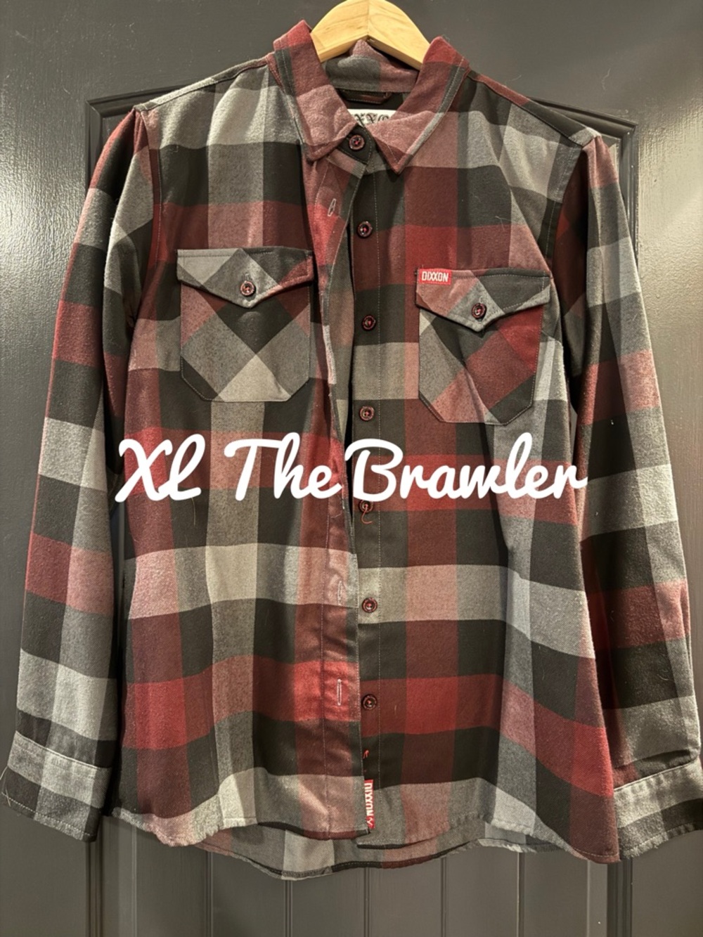 DIXXON Women’s Checked Button-Down Shirt - Red & Gray